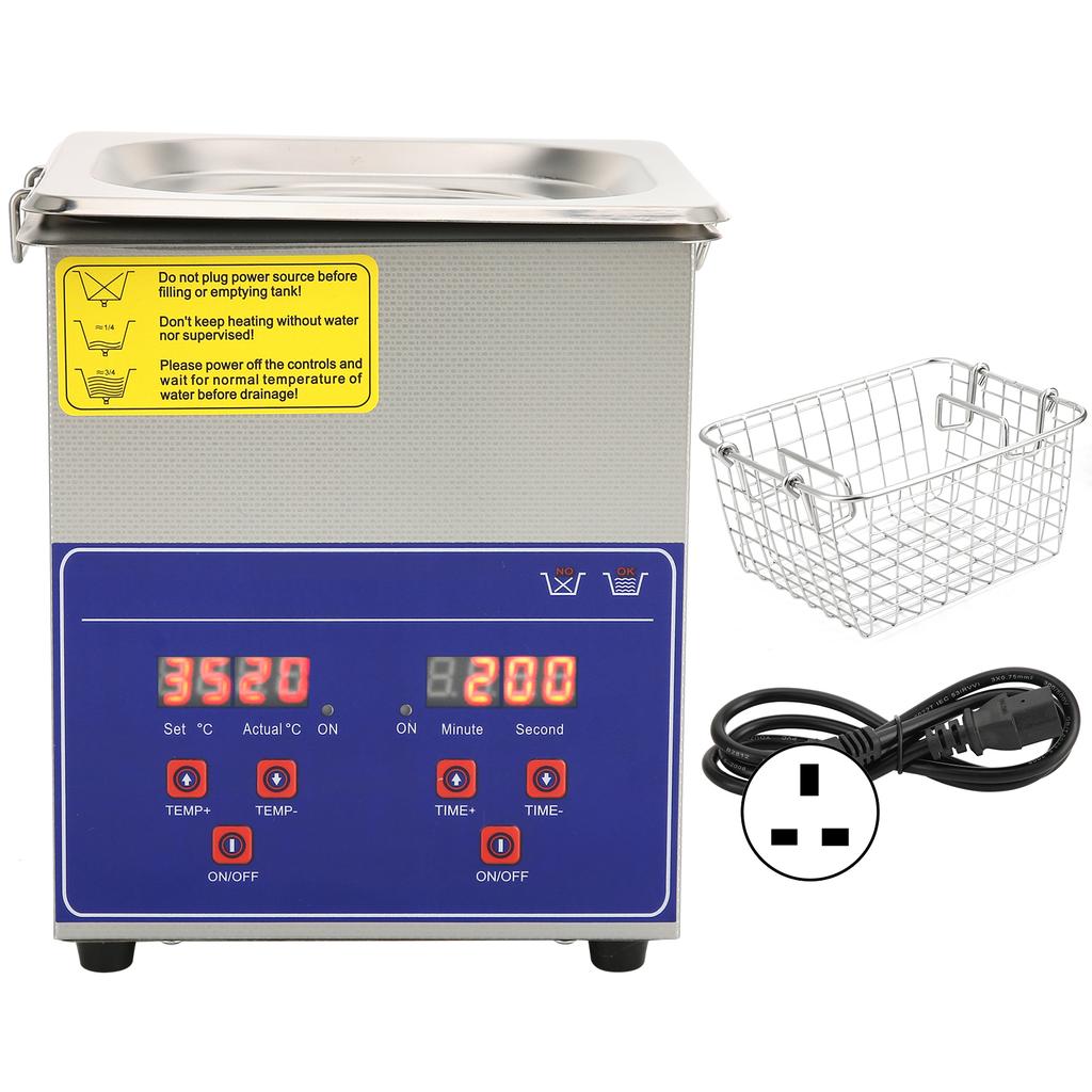 Industrial Ultrasonic Cleaner Digital Stainless Steel Heater Timer Cleaning Equipment 2L PS?10A