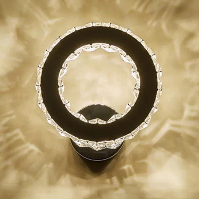 LED Simple Crystal Wall Light Living Room Background Decorative Lamp Modern Personality Stainless Steel Round Square Letters