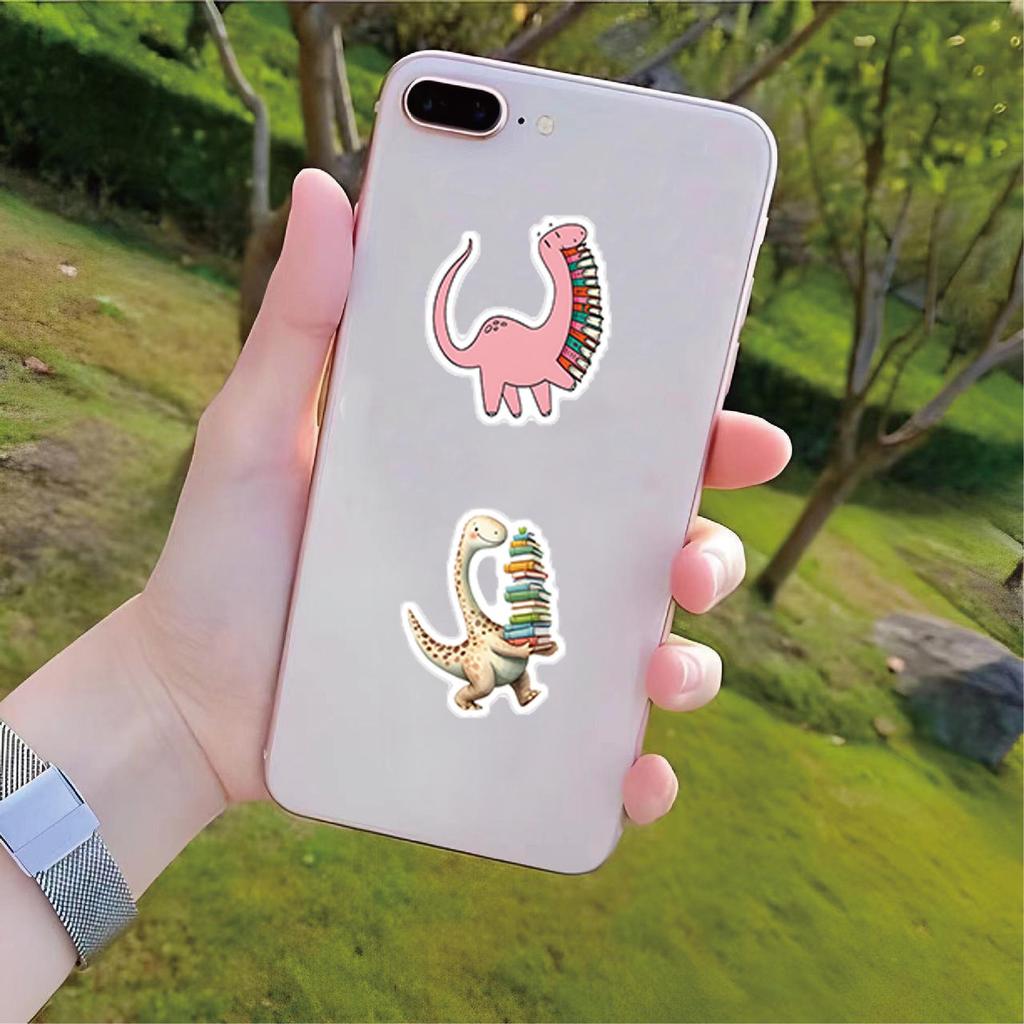 Dinosaur Matte Film Stickers: 50-Sheet Pack for Backpacks & Thermos Decoration
