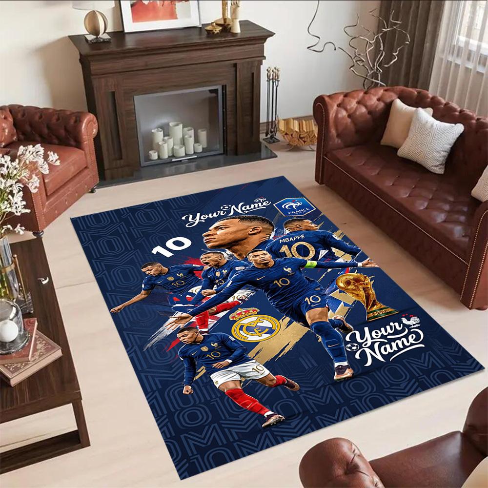 Mbappe Customize Your Name Floor Rug Office Rug Perfect For Game Room Balcony Playrooms Hallway Antislip Carpet Decorate Offices