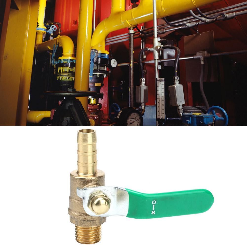G1Celsius4   Male to 8Celsius10Celsius12mm Hose Barb   Valve Green Lever Handle Thicken Brass Valve(8mm)