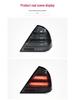 Fits 00-06 Mercedes-Benz C-Class W203 Taillight Assembly with Modified Smoked Black LED Daytime Running Lights & Sequential Turn Signals.