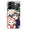 Phone Case - MANIACASE - Xiaomi Redmi 13C 4G - TPU Silicone - Naruto Pattern (Kakashi/Sasuke/Sakura) - Black