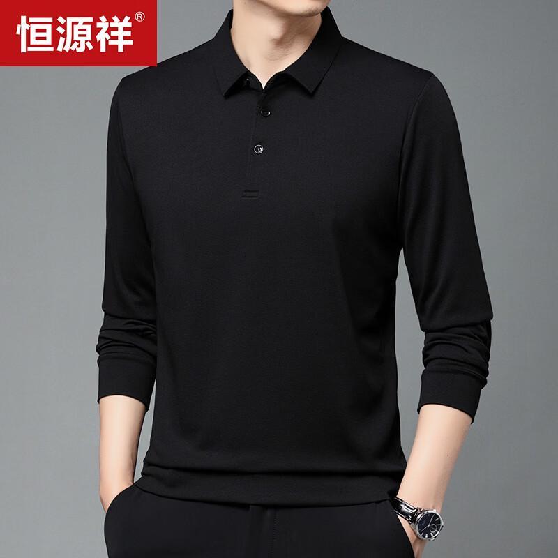 Hengyuanxiang Men's Business Long-Sleeve Polo Shirt