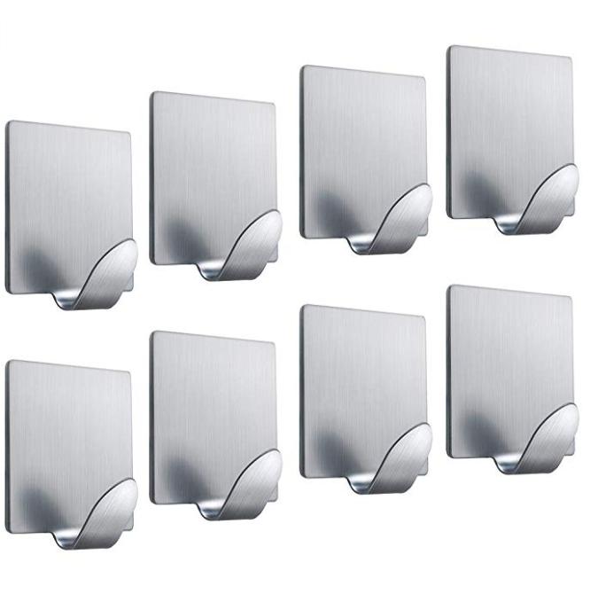 Stainless Steel Adhesive Wall Coat Hanger Hook Bathroom Towel Robe Hook Shower Hook