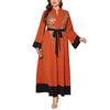 In Stock Plus Size Elegant Embroidered Long Sleeve Autumn Dress