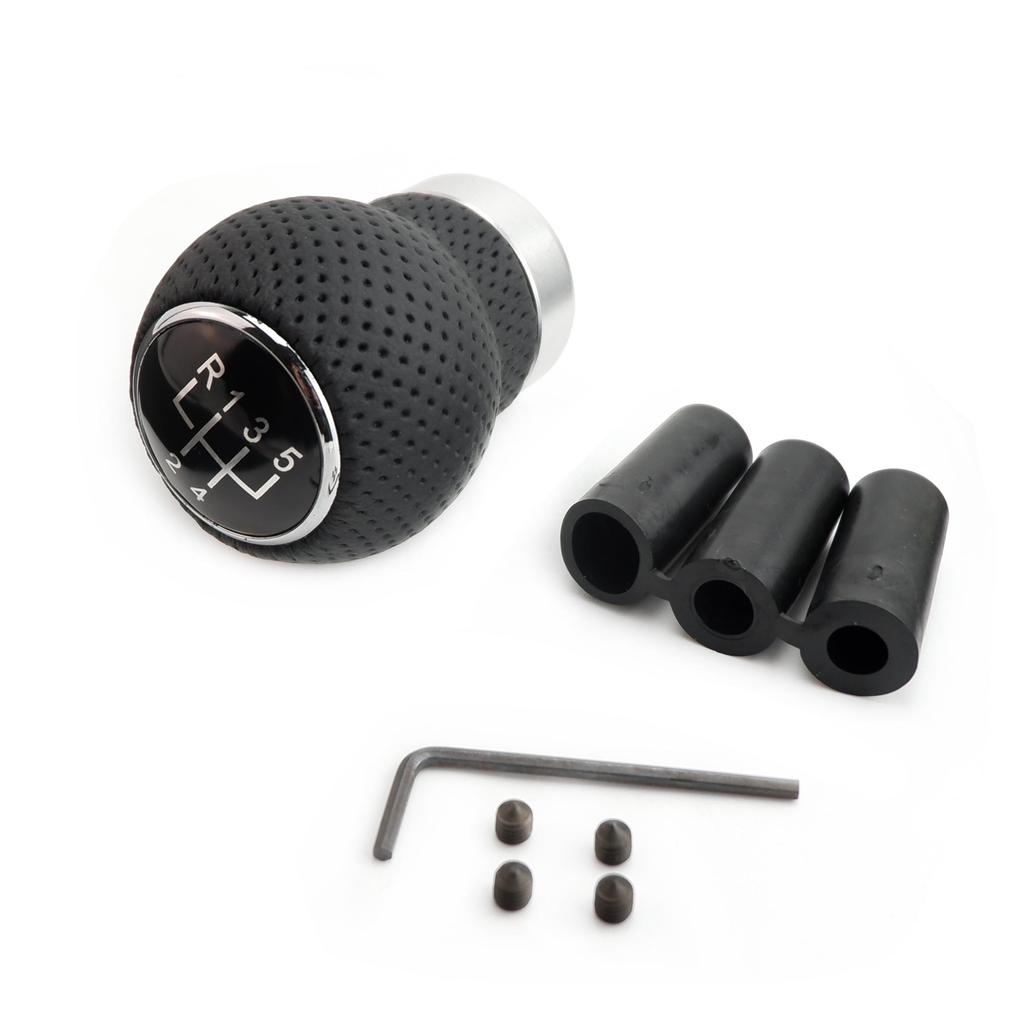 Universal Gear Shift Knob Ball Gear Stick 5 Speed Manual Shifter Lever Car Truck Racing Black PU Leather with Holes