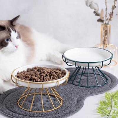Miska ceramiczna dla zwierząt Nordic Cat Ceramic Cat Food Rack Puszkowane wysokie talerze na przekąski Miska dla psów z wzmocnieniem anty-szyjnym
