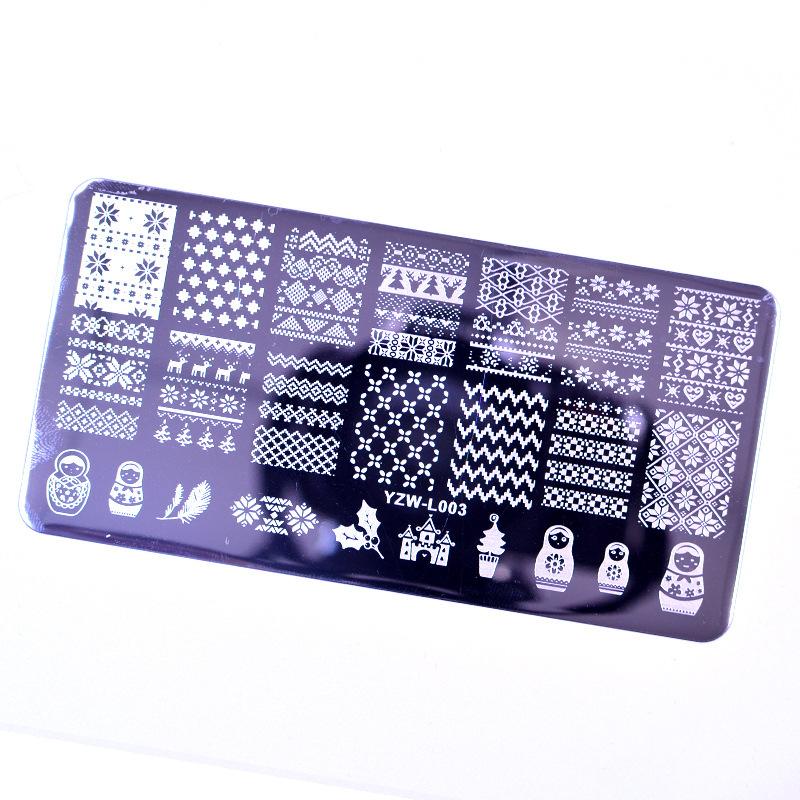 Nail Stamping Plates Leaves Flower Stripe Design Printing Abstract Lady Face Nail Art Stamp Templates Stencil Accessories Tools