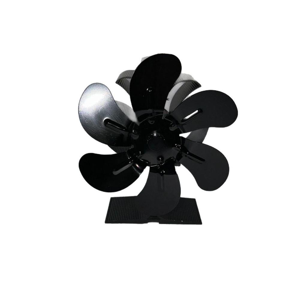 Leaf Thermo-dynamic Aluminum Fireplace Fan: High-Temperature Resistant Rotating Heating Plate for Portable Thermal Energy Generation.