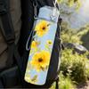 1PC Bright Yellow Chrysanthemum Floral Art 750ml Color Plastic Sports Water Bottle Leakproof Flip Straw Lid Suitable for Sports Office Home Use
