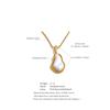 Yhpup Eleganz Barock Imitierte Perlen Anhänger Halskette Wasserdicht Edelstahl Geometrisch Modeschmuck für Frauen