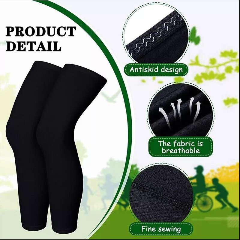 Full Leg Compression Non-Slip Knee Sleeve for Men & Women Polyester Spandex Material Basketball Cycling Leg Warmers for Running