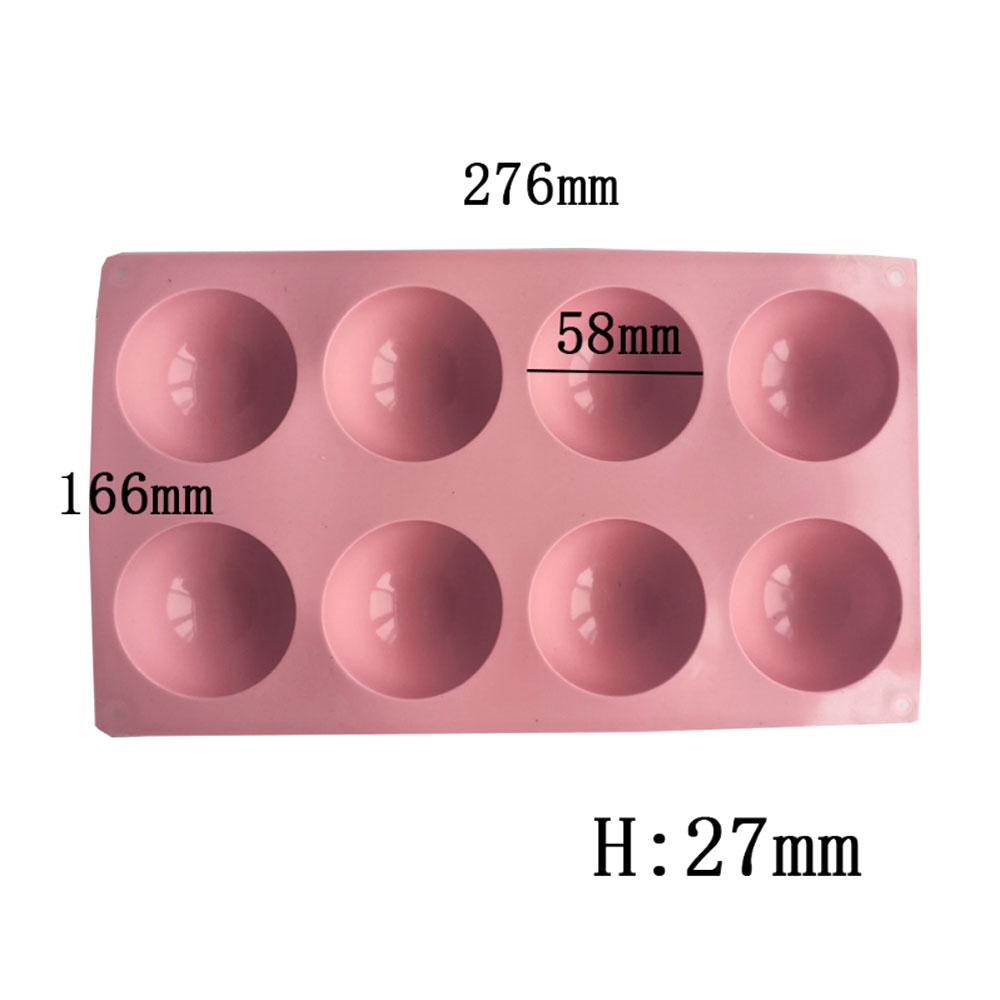 8 Hole Halfsphere Silicone Pudding Baking Mold Round Chocolate Candy Ice Making Tool Home Party Snack Soap Candle Mould Gifts