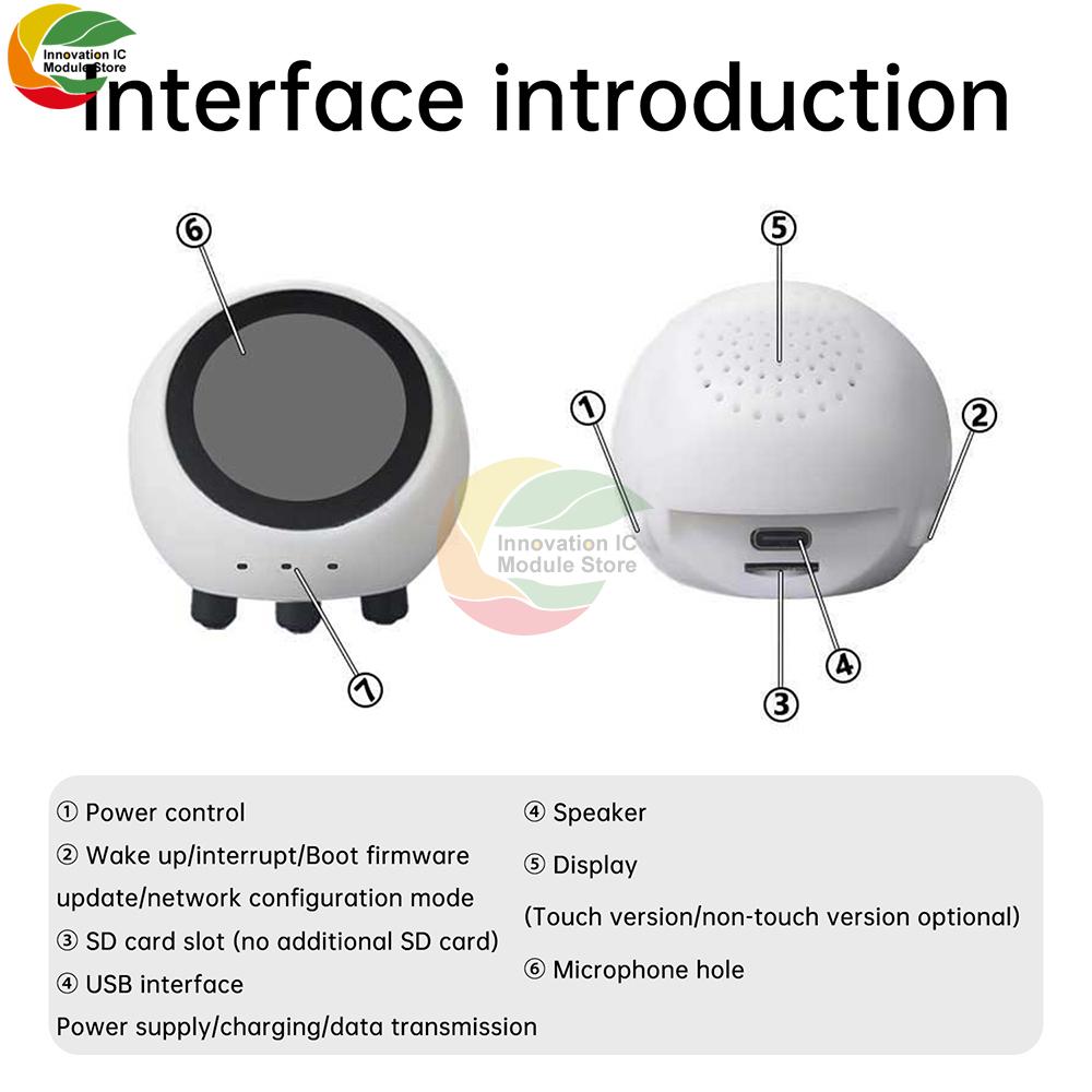 Upgraded ESP32-S3 Voice Module 1.28-Inch Display AI DeepSeek Smart Voice Robot ESP32-N16R8 with SD Card Playback WiFi Bluetooth