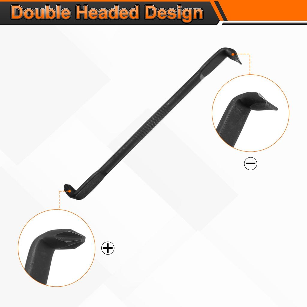 Uxcell Offset Screwdriver Philips Slot Head Right Angle 90 Degree Hand Tool for Appliance Black 5-Piece Set, Screwdriver, Double-Ended Z/L-Shaped