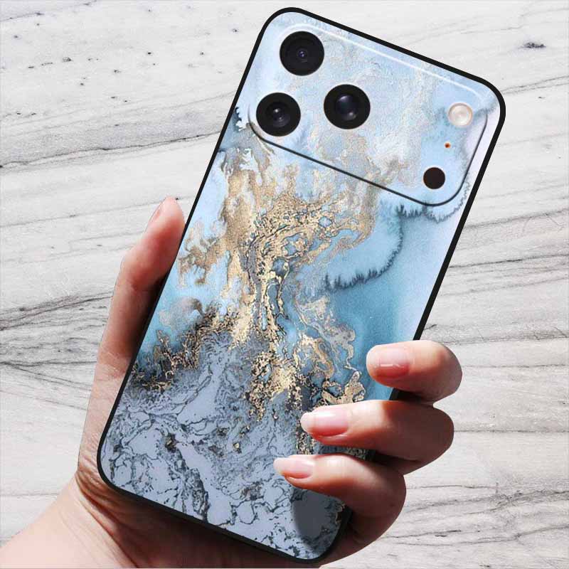 Marble Case For iPhone 16 Pro Max Black Edge Cover For iPhone17 Air 16e iPhone16 Plus Luxury Silicone Phone Cases Soft TPU Bag