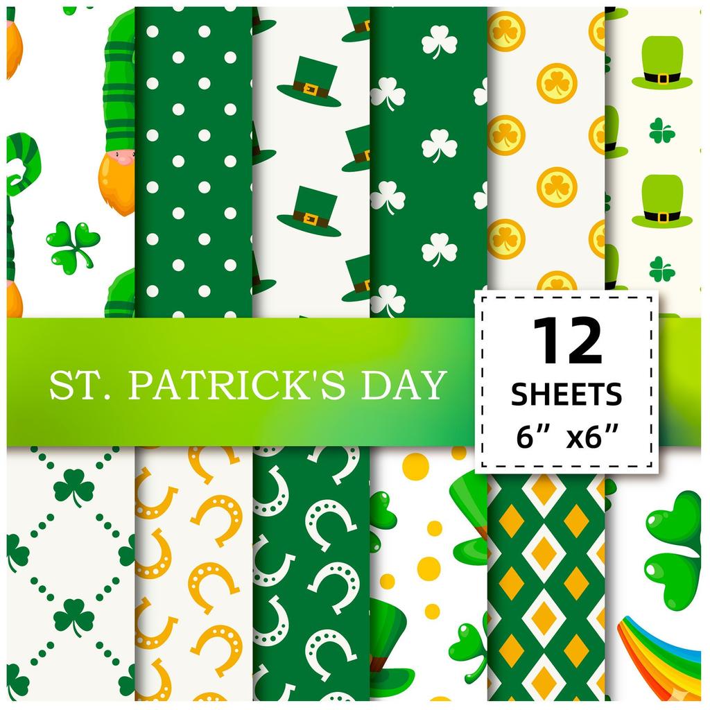 12KS St. Patrick Series Materiál papírové pozadí dekorace Diy balicí papír