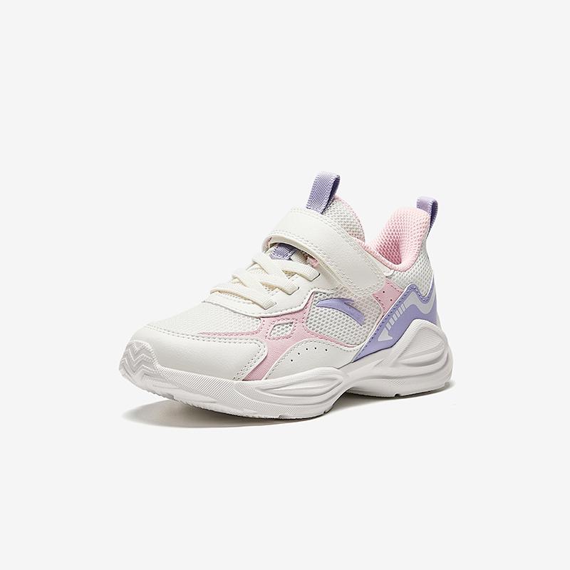 Anta Kids Fashion Versatile Comfortable Lightweight Shock Absorbing Low Top Running Shoes Kids sneaker White Pink Purple A22449977-3