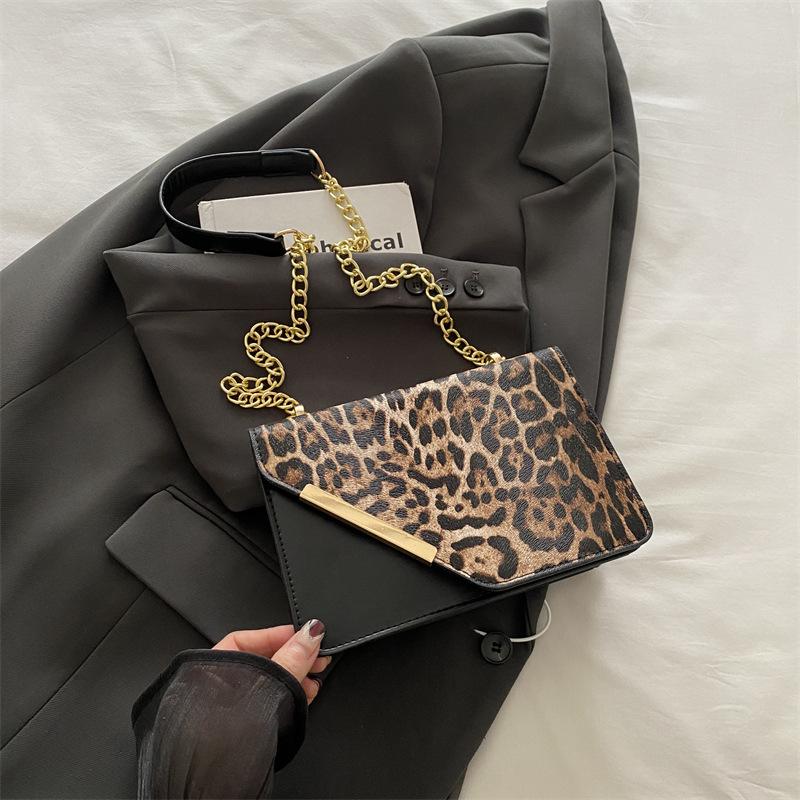 Leopard print fashion chain small bag women's 2025 new small square bag