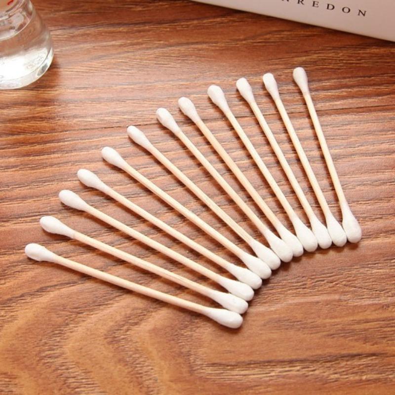 1/3/5pack Round Headed Cotton Swabs Double Round Headed Cotton Swabs Bamboo Sticks Precision Pointed Cosmetic Nail Tools