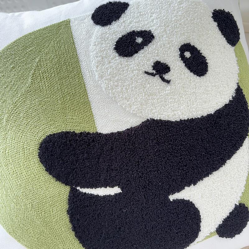 Stile Ins Panda Ricamato Carino Cuscino Moderno Semplice Cartone Animato Cuscino da Comodino Divano Soggiorno Custodia Federa per Cuscino Homestay Qualità