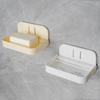 2 Pcs Wall Mount Shower Bar Soap Holder With Drain, Foldable Soap Tray Dishes, Self-adhesive Soap Saver For Bathroom Shower Kitchen Sink - DD