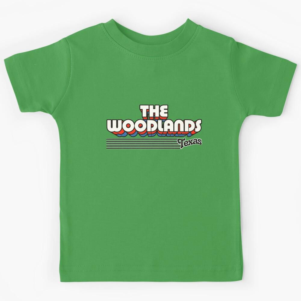 The Woodlands, Texas | Retro Stripes Kids T-Shirt 100