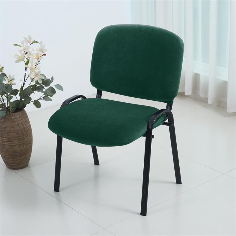 1 Seater Nordic Style Velvet Chair Cover Short Back Split Dining Chair Back Seat Covers Dust-proof Protective Case for Home