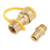 3pcs Gas Quick Connect Fittings Brass 1/2in Gas Quick Connect Adapter Kit for Rv Trailer Van