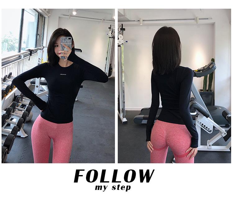 Miki Women's Quick-Dry Long Sleeve Fitted Sports Top for Yoga and Running