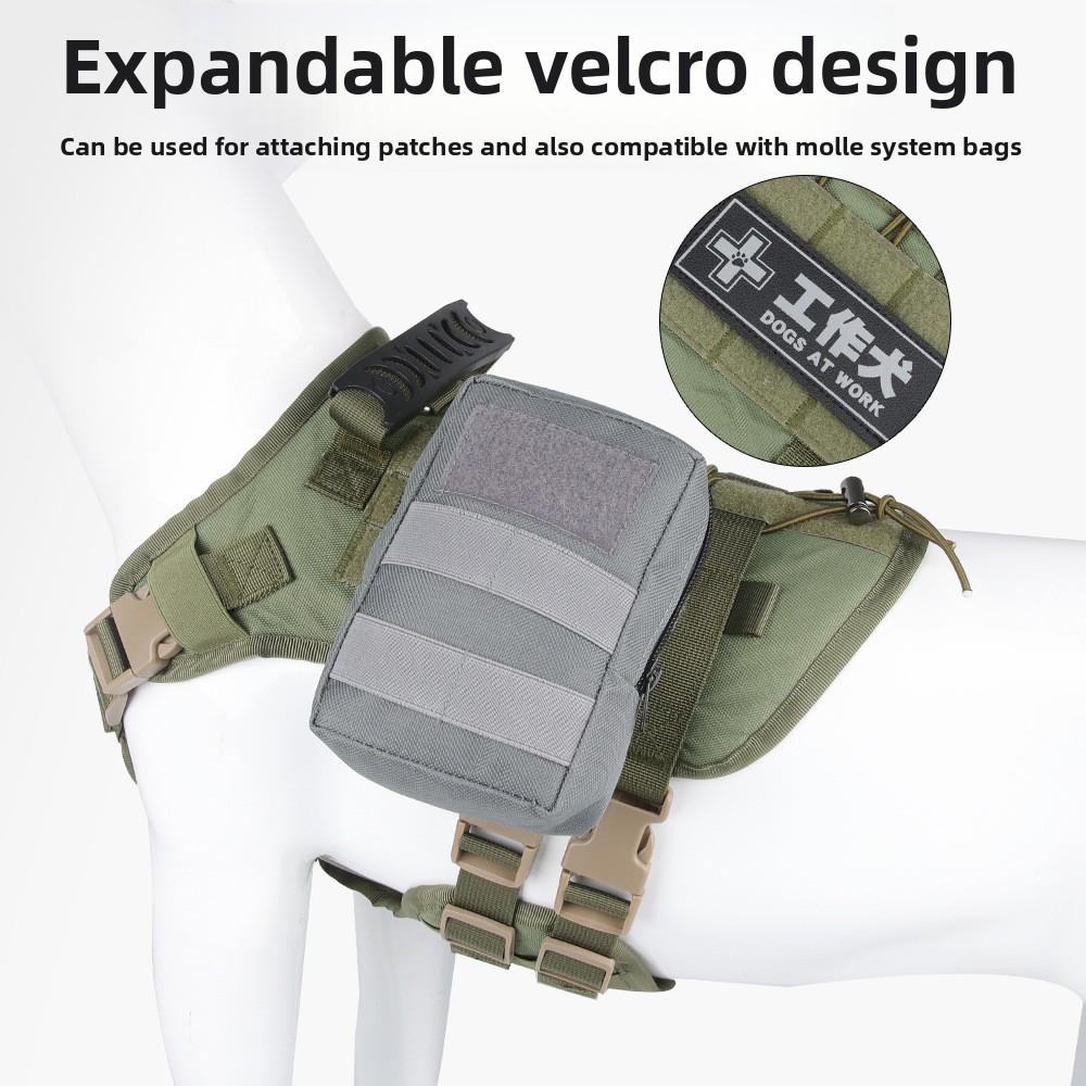 Dog Chest Back Large Dog Tactical Chest Strap Explosion Proof Velcro Dog Chest Back Large Dog Pet Leash