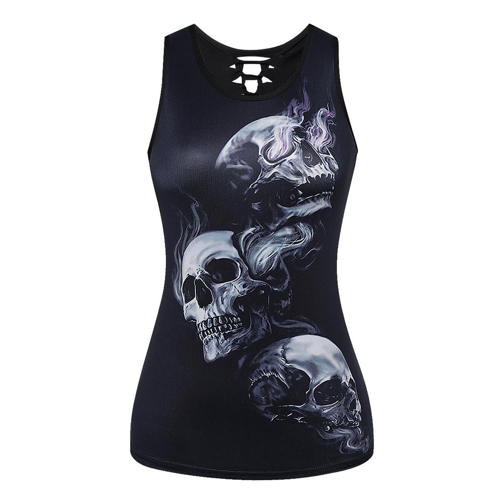 Chemises amples décontractées pour femmes, bretelles Spaghetti, sans manches, imprimé mignon, Camisole, débardeur
