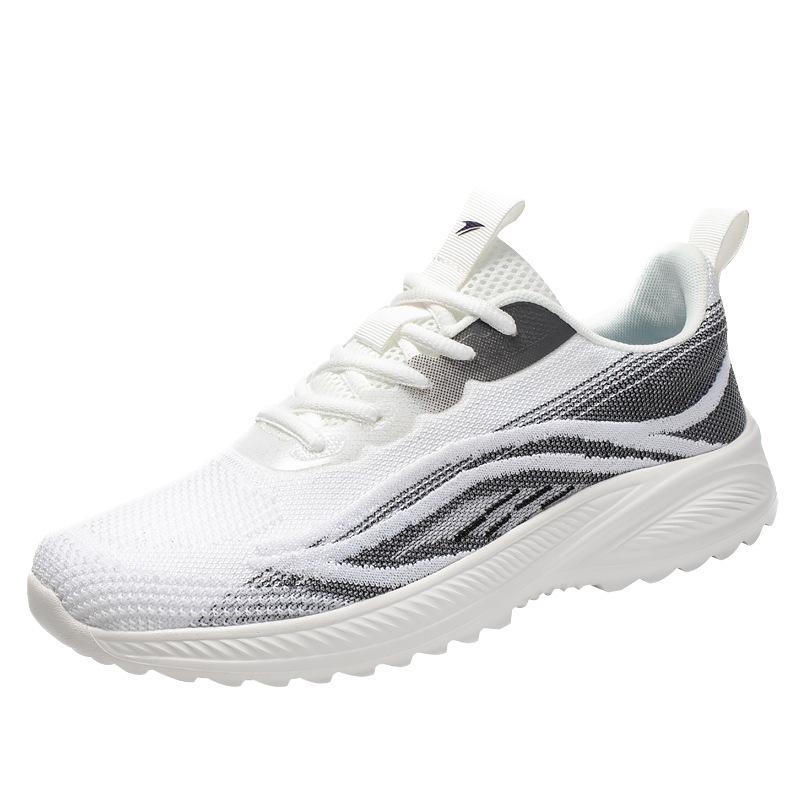 

2024 новые легкие кроссовки с липкой подошвой, дышащие, сетчатые, со шнуровкой спереди, модная повседневная спортивная обувь, мужская обувь 39 белый
