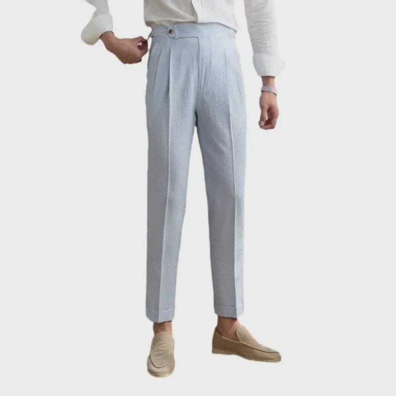 Hochwertige Slim Fit Haremshose für Herren für Frühling, Sommer und Herbst – trendige drapierte Neun-Punkt-Freizeithose.