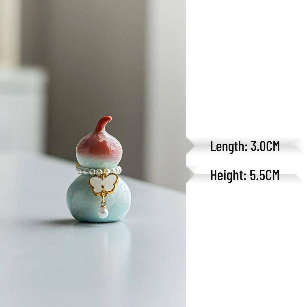 Xianci Colorful Ceramic Gourd Ornament - Cute Tea Pet Accessory for Tea Ceremony