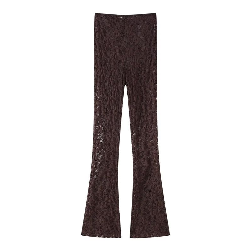 Zbzr Spring New Women Clothes Transparent Slim Fit Scarf Lace Top Trumpet Pants 6050325 6050339
