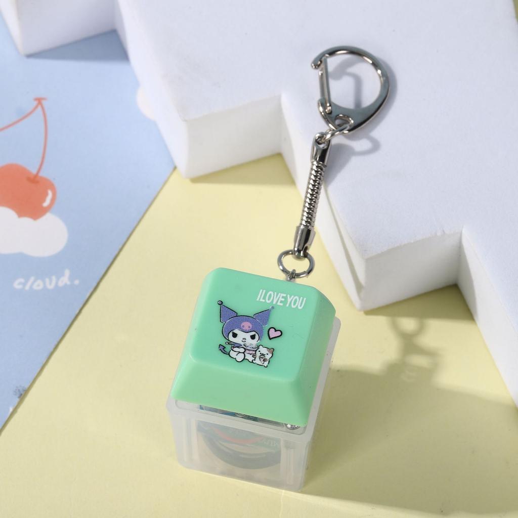 Unzip Button Muyu Internet Celebrity Merit Button Luminous Keycap Accumulator Press Keychain Pendant Toy