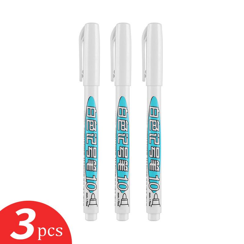 1/2/3pcs Acrylic White Permanent Paint Pen for Wood Rock Plastic Leather Glass Stone Metal Canvas Ceramic Deep Hole Marker 1.0MM