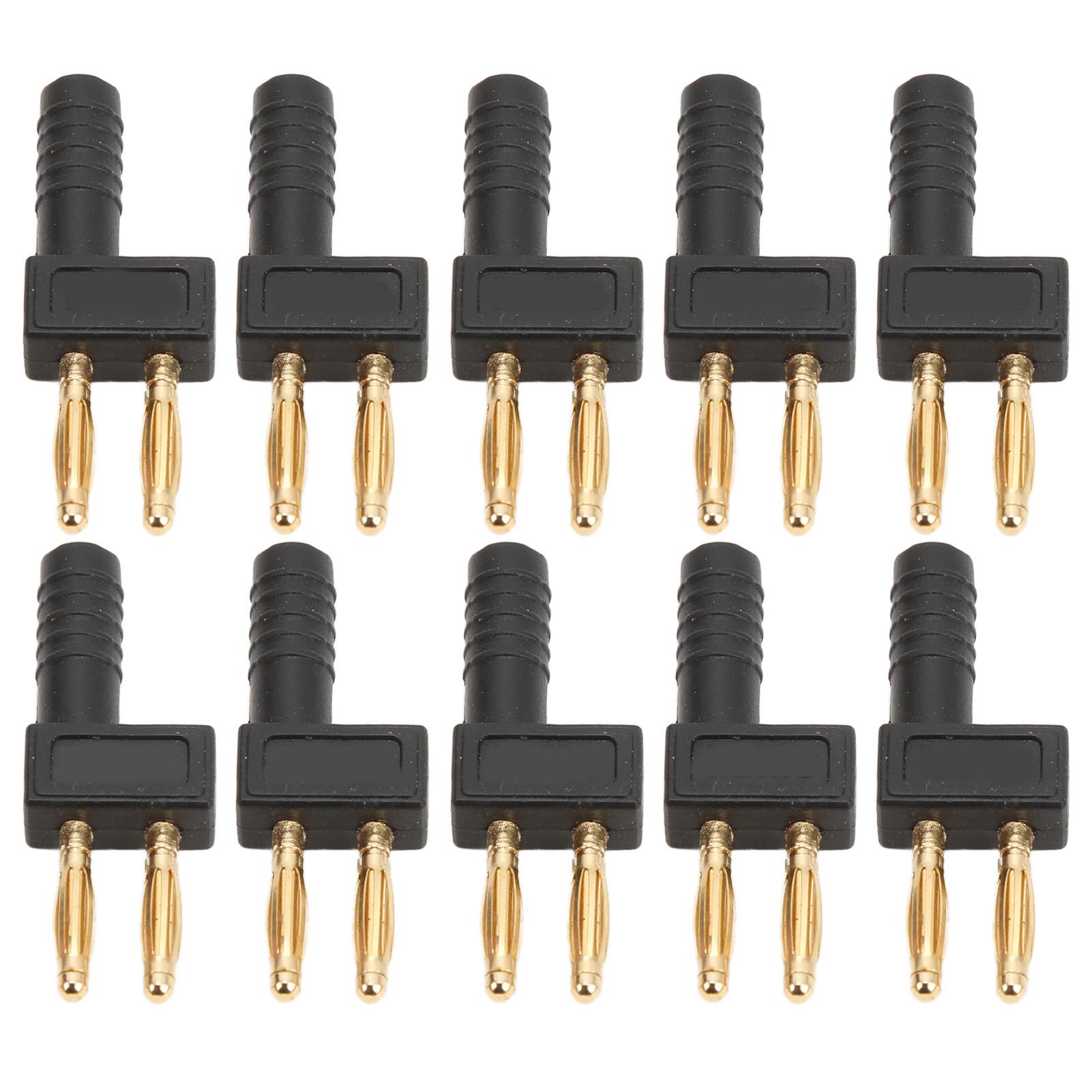 U41 10Pcs 2mm Banana Plug Gold Plated Double Row Banana Plug Fast Connection and Reliable Contact for Electrical