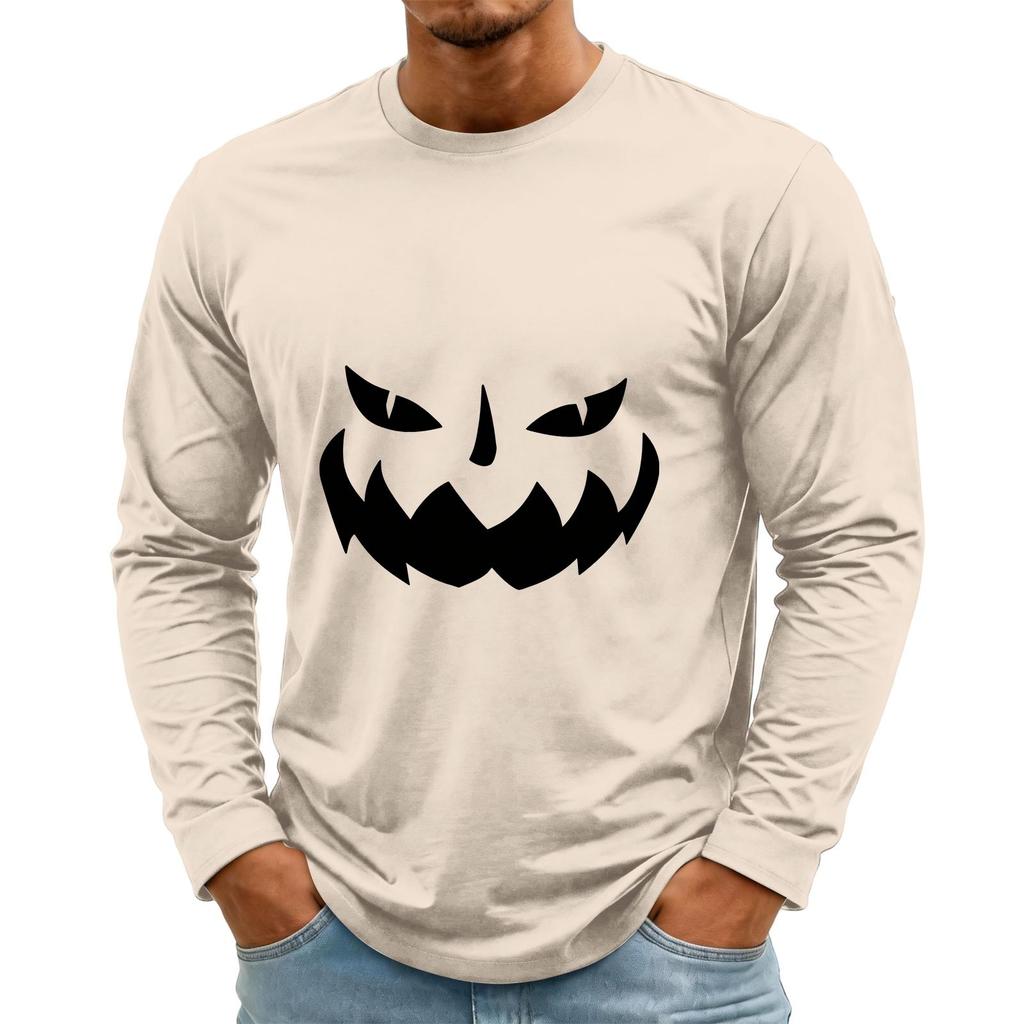 Men's Halloween Long Sleeve Neck Casual Top for Party