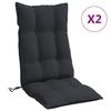 VidaXL Set of 2 High Back Chair Cushions, Waterproof Seat Pad, Non-slip Outdoor Cushion Garden 377623
