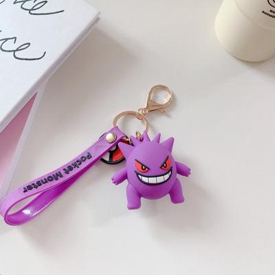 Silicone Keychains Pikachu Charmander Snorlax Bag Charms Anime Backpack Pendants Decor Accessories Kids Toys