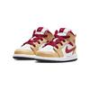 Air Jordan 1 Mid TD Light Curry Cardinal Red Baby Sneakers Brown White-Onyx White 640735-201