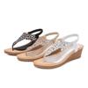 2026 Bohemian Rhinestone Wedge Sandals - Korean Style, Thick Sole for Women