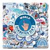 50 Pegatinas Graffiti del Día Mundial de la Diabetes para Coches, Equipaje y Tazas