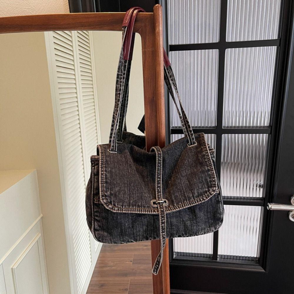 Retro Denim Stofftasche Einfache Canvas Tragetasche Lässige Canvas Umhängetasche Outdoor