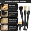 8x Car Detailing Brushes Kit Soft/Middle/Hard Bristle Brush Interior Seat Wheel
