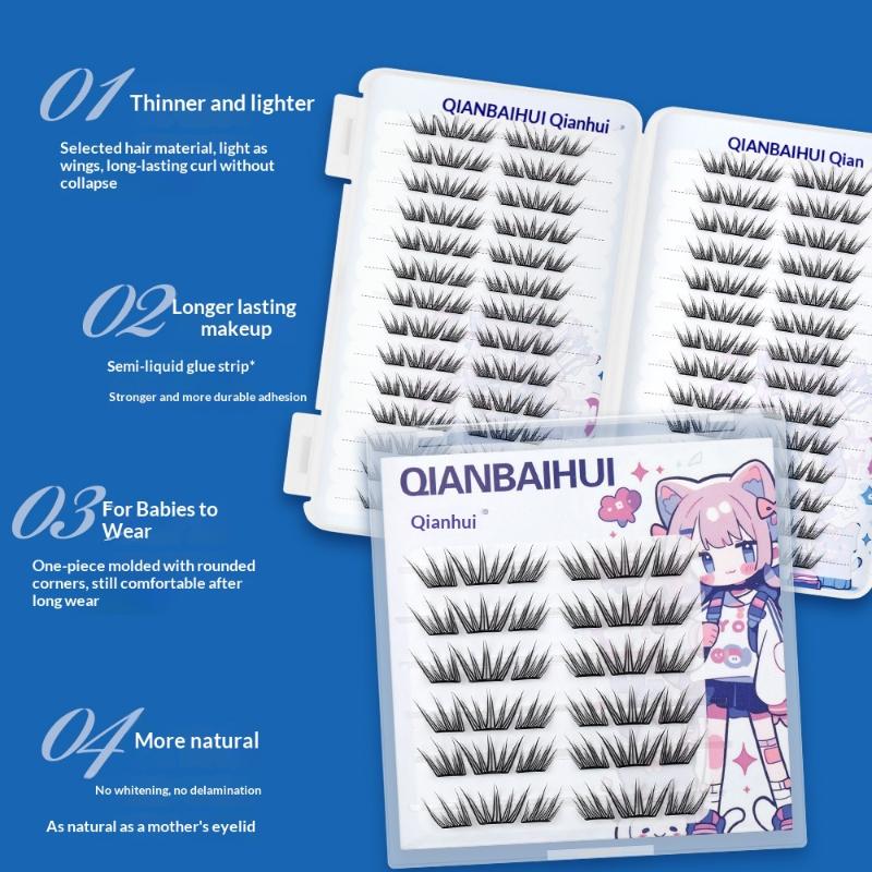 DIY Büschel Wimpern Klebefreie Falsche Wimpern Natürliche Wimpern Manga Wimpern Weiche Falsche Wimpern Tages-Make-up