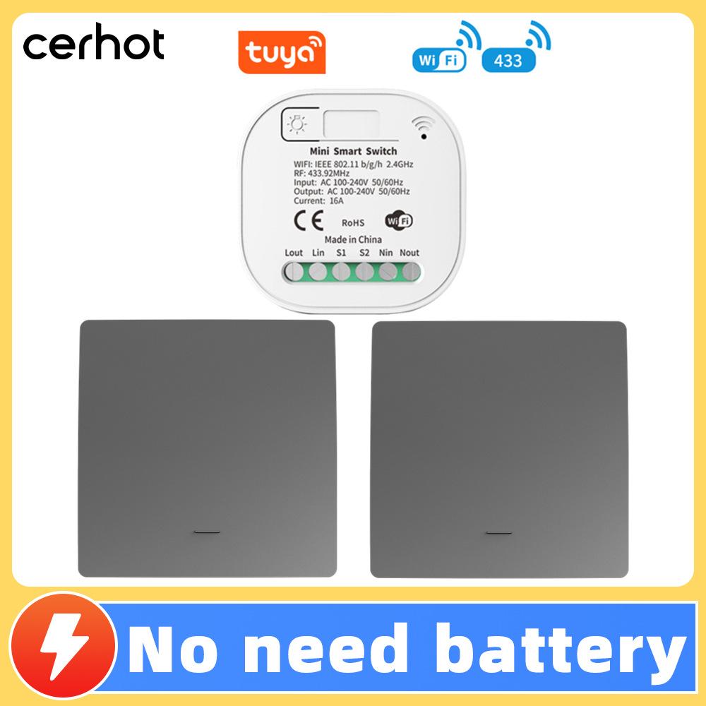 Battery-free, Waterproof, Self-powered Smart Switch; Wireless and Adhesive, Remote Control for Easy Household Use.